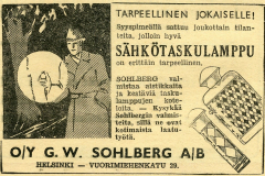 O/Y G. W. Sohlberg A/B v. 1937