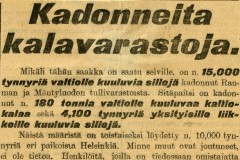 Kadonneita kalavarastoja