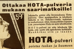 Hota-pulveria saarimatkoille