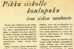 Pikku siskolle koulupuku ison siskon vanhasta